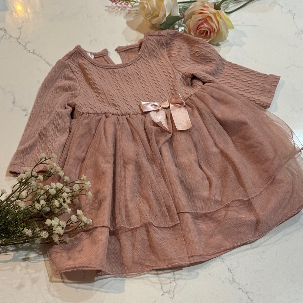 Elegant Pink Kids Dress with Bow